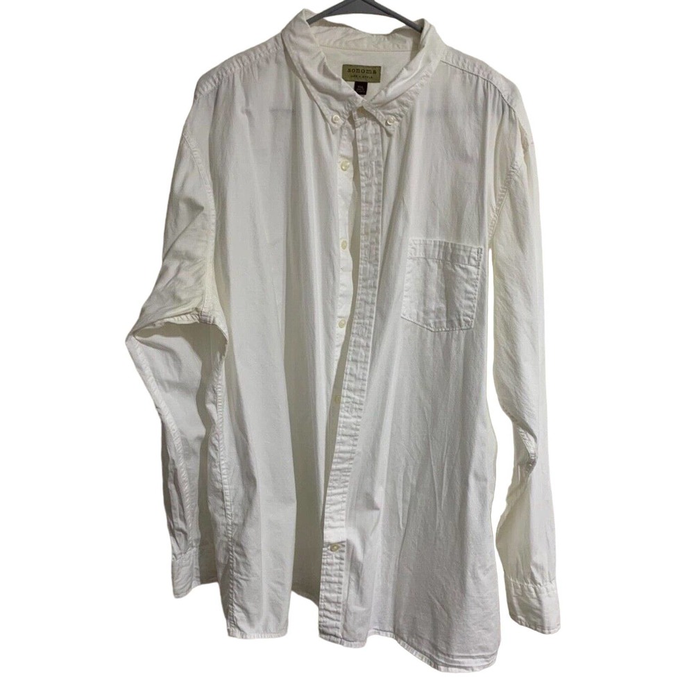 EUC Sonoma Men's The Every Day Shirt Button Up SIZE XXL White, T09